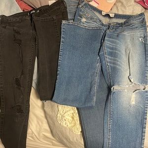 Black jeans and blue jeans